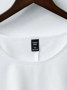 SHEIN Clasi 优雅通勤休闲度假百搭大码女式长袖黑白衬衫，春夏秋 - 紫色 - 查看 3