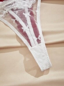 Charlaine Quần lót lọt khe ren hoa, lưới bướm, họa tiết hoa, có thể điều chỉnh, phong cách Pháp lãng mạn, thoải mái, mỏng, mặc hàng ngày cho nữ - Nhiều màu - Xem 3