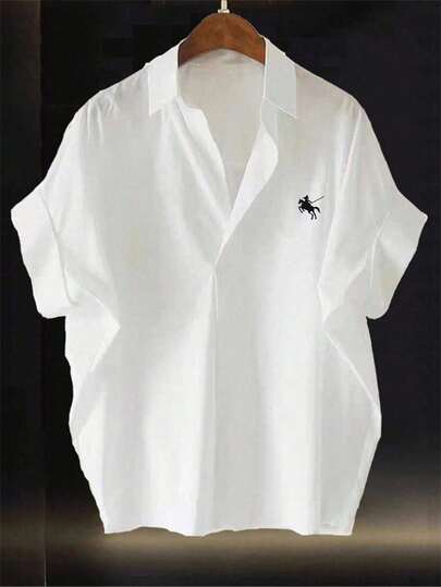 Franclia Women's Casual Minimalist Collared Batwing Sleeve Shirt, Summer