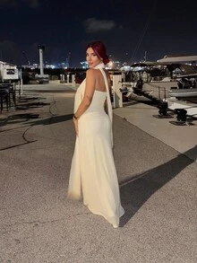 女士日常两件套服装 - 黃色 - 查看 2