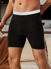 Manfinity Underwear&Sleepwear Basics 6pcs/Pack Men's Boxer Briefs, Sports Long Leg Underwear - Multicolor - View 4