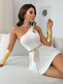 Fantasy Costume Women's Costume Set (Dress, 2pcs Gloves, Belt) Halloween