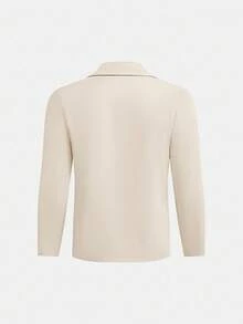 SHEIN 2pcs/Set Teen Boys Casual Suit Set, Gentleman Style Streetwear Punk Rock School Outfit, Suitable For Spring/Summer Occasions,Ensemble Hiver,Winter Clothing,Fall Outfits,Fall Clothing,All Clothes For Kids - Apricot - View 5