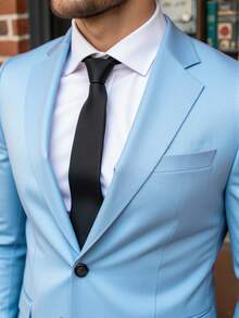 Manfinity Mode 1 套男士加大码纯色商务通勤西装夹克和裤子