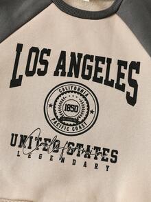 2pcs/Set Toddler Boys/Girls Thickened Contrast Color Block English Graphic Crew Neck Long Sleeve Sweatshirt Set, Comfortable Versatile Casual Daily Sporty Chic Basic Style, Suitable For Indoor, Outdoor, Skiing, Daily Wear, Sports, Play, Party, Photo Shoot, Back To School Season, Autumn/Winter Kids Autumn Clothes Boys Korean Fashion Kids Sweatshirt Boys Sweater Boys Sweatshirt Fall - Multicolor - View 5