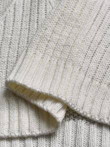 Sunspun Plus Size Solid Color Textured Chill Pullover Sweater, Autumn/Winter Fall Cloth For Women - White - View 8