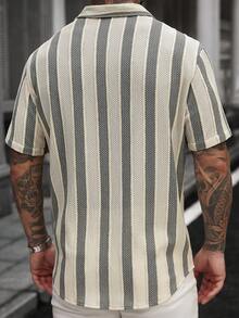 Manfinity CasualCool Men's Casual Striped Polo Collar Shirt - Multicolor - View 2