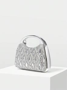 MOTF PREMIUM 水钻晚装包 - 銀色 - 查看 3