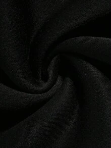 SHEIN 青少年女孩休闲街头风格字母印花运动衫，舒适的学院风柔软面料，适合日常穿着、上学、旅行、户外运动 - 黑與白 - 查看 7