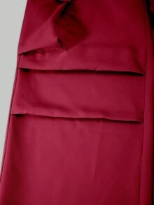 SHEIN 青少年女孩 2件/套 短袖字母印花圓領T恤 + 工裝長褲，休閒街頭風，夏季舒適套裝 - 紅色 - 查看 7