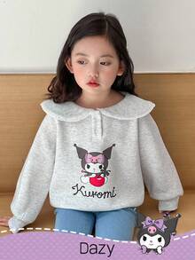 HELLO KITTY AND FRIENDS | SHEIN DAZY 少女彼得潘领卡通图案针织卫衣，秋冬