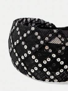 MOTF PREMIUM SCHWARZES MESH-PAILLETTEN BREITES HAARBAND - Schwarz - Übersicht 6