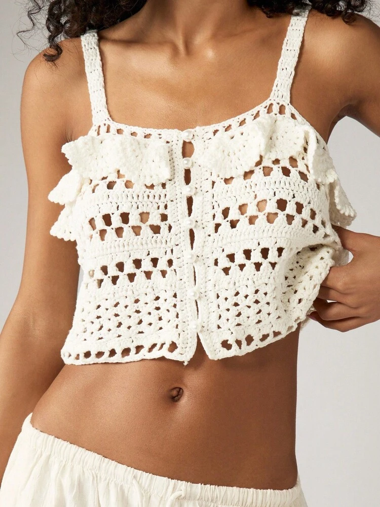 Crochet Tank With Button Front