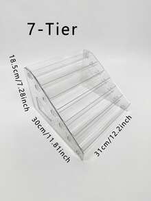 1 件亚克力化妆品收纳盒 7 层透明化妆品展示架桌面收纳架，用于指甲油眼影口红护肤品，透明梳妆台收纳盒，带抽屉，可堆叠