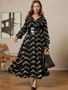 Zelara Váy cỡ lớn phong cách Old Money dành cho nữ Váy dự tiệc cưới cho nữ Váy đi chơi đêm Váy dự tiệc cho nữ Quần áo mùa thu dành cho nữ Váy dự tiệc cho nữ Váy lễ hội - màu đen - Xem 5