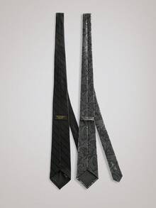 OFFICEAU Luxury 8CM Men Tie Gray Grey Black & White Color Dot Stripes Floral Necktie For Man Groom Jacquard Woven Neck Tie For Business Wedding Party