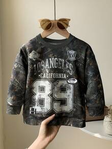 SHEIN Playful Pals Infant/Baby Boy Halloween Day Of The Dead Letter Print Crew Neck Long Sleeve Pullover Sweatshirt, Baby Sweatshirt, Top, 6M-3T, Street Casual Sweatshirt, Baby Boy Autumn/Winter Halloween Sweatshirt Baby Boy Jersey Los Angeles Baby Boy Jersey Boys Camo Sweatshirt Baby Boy Camo Sweatshirt Baby Boy Camo Clothes Fall - Multicolor - View 1