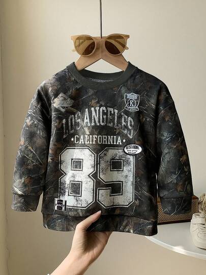 SHEIN Playful Pals Infant/Baby Boy Halloween Day Of The Dead Letter Print Crew Neck Long Sleeve Pullover Sweatshirt, Baby Sweatshirt, Top, 6M-3T, Street Casual Sweatshirt, Baby Boy Autumn/Winter Halloween Sweatshirt Baby Boy Jersey Los Angeles Baby Boy Jersey Boys Camo Sweatshirt Baby Boy Camo Sweatshirt Baby Boy Camo Clothes Fall