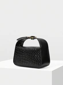 MOTF PREMIUM 女士时尚纯色手提包 - 黑色 - 查看 3