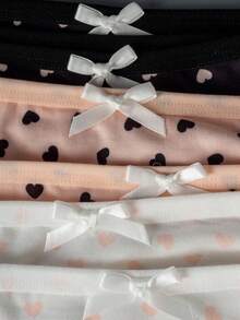 6 piezas de bragas de algodón cómodas con estampado lindo y minimalista para niñas - Multicolor - Ver 5