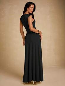 Glamine Elegancka, seksowna, damska sukienka z dekoltem w serek i marszczeniami w jasnożółtym kolorze, idealna na imprezy, na co dzień i do ogrodu