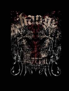 SHEIN 女士字母与十字印花时尚抹胸紧身衣 - 黑色 - 查看 4