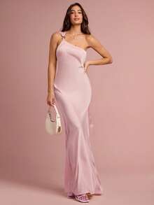 Enchnt Elegantes rückenfreies Damen-Einfarbiges Kleid, geeignet für Partys