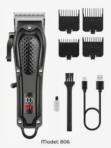 2pcs/Set Men's Hair Cutting And Trimming Combination Hair Clipper T9 Blade Electric Digital Display Hair Clipper Display Trimming Integrated Tool Kit Suitable For Home Use (There Is Also A Single Hair Clipper Option)