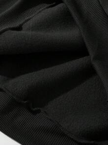 SHEIN Playful Pals 6 件套女婴休闲时尚创意简约连帽衫和运动裤套装，适合秋季，粉色/黑色/杏色