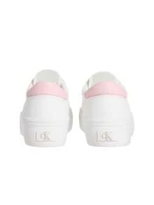 Calvin Klein Jeans Logo Tag Leather Vulcanised Women's Trainers White ...