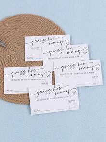 100/50/30 PCS How Many Game Cards Shower Games Bridal Shower Birthday Game,Minimalist Bridal Shower Game,Wedding Shower Games,Bachelorette Party Night,Bridal Shower Games Ideas - White - View 11