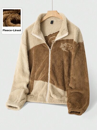 ROMWE MEN Prep 男士美国城市名称标语夹克，适合秋冬季