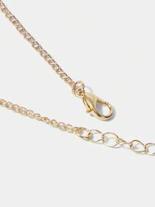 SCOOBY-DOO X SHEIN 1pc Fashionable Letter & Dog Pendant Necklace - Gold - View 4