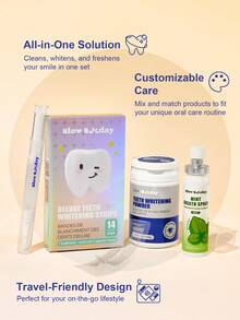 Slow Sunday Oral Care Set, Teeth Whitening, Fresh Breath, Complete Dental Care Process, Keep You Confident And White Smile, Good Gift For Holiday, Party, Travel, Outdoor Activity, For Valentine'S Day, Valentines Gift, Suitable For Spring Personal Care