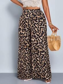 SOLERSUN Leopard Print Casual Loose Pants, Comfortable & Fashionable For Summer, Plus Size Fall Cloth For Women - Multicolor - View 4