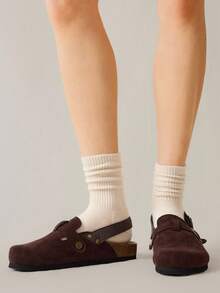 Solecia Giày lười đế dày cho nữ, mũi kín, thường ngày mùa xuân/thu - Cà phê nâu - Xem 9