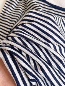 Sparklyn 少女休闲百搭条纹圆领开衫长袖T恤，秋冬 - 彩色 - 查看 5