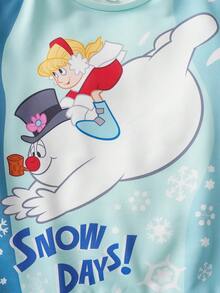 Frosty the Snowman X SHEIN Tween Boy Cartoon Snowman Print Christmas Crew Neck Long Sleeve Pullover Sweatshirt Fall Winter - Multicolor - View 3