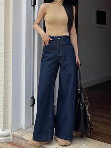 DAZY 女士直筒休闲保暖牛仔裤，冬季款