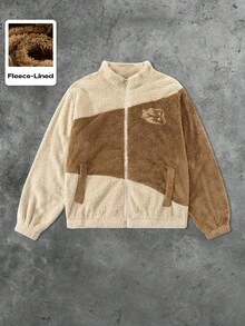 ROMWE MEN Prep 男士美国城市名称标语夹克，适合秋冬季