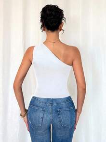 Rafferiza Bộ đồ liền thân không tay xếp ly ánh kim gợi cảm màu đen dành cho nữ - trắng - Xem 2