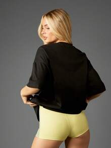 Missguided x Playboy Oversized Graphic T Shirt With Racing Team Print And Short Sleeves For Casual Wear - Black - View 2