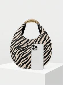 MOTF PREMIUM WOMEN'S HANDBAG, FASHIONABLE, ELEGANT, SHOPPING, PARTY, VACATION - zebra powder - View 4