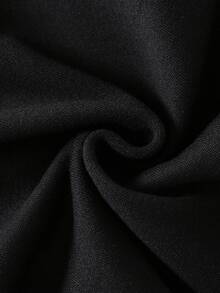 SHEIN 2pcs Setelan Bayi Laki-laki Kasual Sederhana dengan Motif Huruf dan Celana Jogger, Baju Olahraga Bayi untuk Musim Gugur dan Musim Dingin - Hitam - View 4