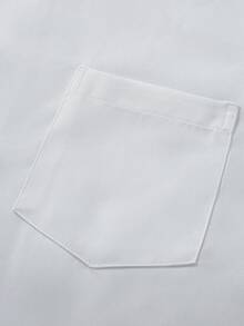 Manfinity Homme Áo sơ mi đầu bếp cổ đứng cài nút phía trước họa tiết tương phản thường ngày dành cho nam, mùa thu - trắng - Xem 4