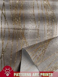 SHEIN Clasi Áo sơ mi nữ cổ chữ V rộng rãi họa tiết retro phù hợp cho mùa hè - Màu Khaki - Xem 3