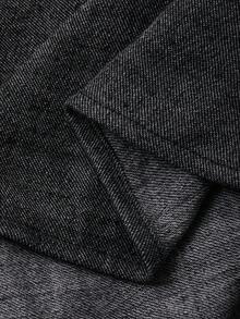 DAZY Camisa Casual Feminina de Manga Longa com Gola Virada, Cor Sólida de Linho, Outono - Chumbo - Visão 7