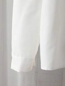 少女春秋休闲时尚蕾丝领衬衫，白色长袖纽扣衬衫，适合少女返校、春夏秋季穿着，优雅温柔，日常穿着、度假、秋冬写真皆宜。 - 白色 - 查看 6