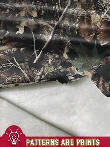 SHEIN EZwear 2 件套女式树枝迷彩蕾丝边褶饰吊带背心和短裤