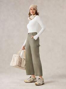 OutZeal 女士吸汗速干柔软弹力撞色缝线设计户外裤日常休闲 - 卡其色 - 查看 4